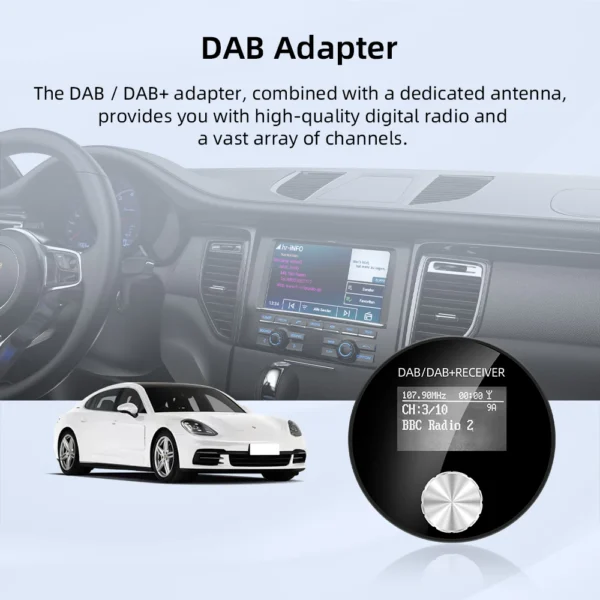 DAB+ Car Digital Radio FM Receiver 1.2 Inch Screen DAB for European Android Car Audio Signal Broadcasting