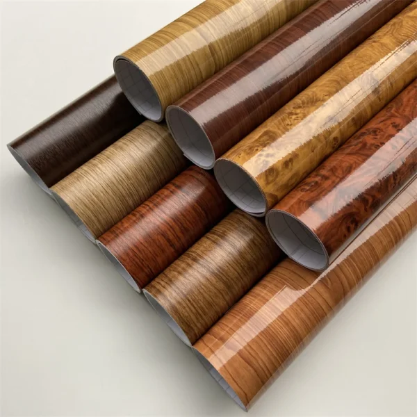 PVC Self Adhesive Wood Vinyl Wrap Car Sticker Interior Furniture Bubble Free Wooden Textured Grain Decorative Film Cabinet