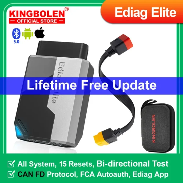 2026 New KINGBOLEN Ediag Elite Lifetime free Car Diagnostic Tools All system 15 Resets Bi-directional Test Auto Scanner OBD2